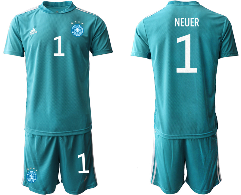 Men 2021 European Cup Germany blue goalkeeper #1 Soccer Jerseys
